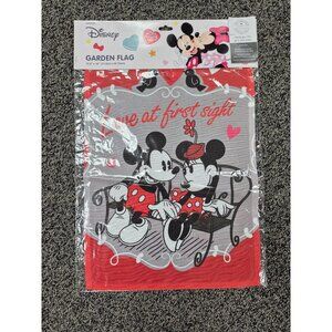 Disney Mickey & Minnie Mouse "Love At First Sight" Garden Flag 12.5" X 18" Polye